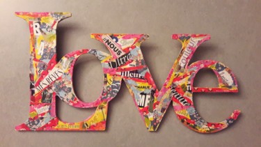 Collages titled "LOVE" by Christiane Guerry, Original Artwork, Collages