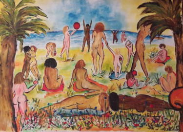 绘画 标题为“LA JOIE DE VIVRE” 由Christiane Guerry, 原创艺术品, 丙烯 安装在木板上