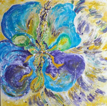 Painting titled "L'IMMORTELLE" by Christiane Guerry, Original Artwork, Acrylic