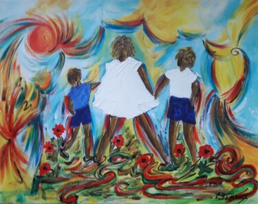 Peinture intitulée "JOIE DE VIVRE II" par Christiane Guerry, Œuvre d'art originale, Acrylique Monté sur Châssis en bois