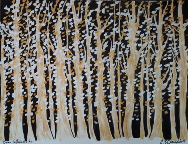 Painting titled "DANS LES BOIS DU ROI" by Christiane Guerry, Original Artwork, Acrylic Mounted on Plexiglass