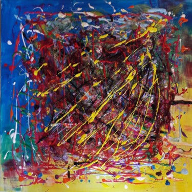 Картина под названием "PULSIONS" - Christiane Guerry, Подлинное произведение искусства, Акрил Установлен на Деревянная рама…