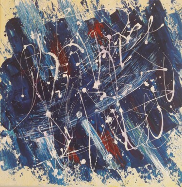 Malerei mit dem Titel "BLUE LANDSCAPE" von Christiane Guerry, Original-Kunstwerk, Acryl