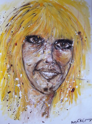 Painting titled "AUTO PORTRAIT" by Christiane Guerry, Original Artwork, Acrylic