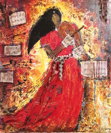Pintura titulada "LA DIVA II" por Christiane Guerry, Obra de arte original, Acrílico Montado en Bastidor de camilla de madera