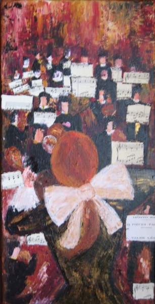 Painting titled "MOZART II" by Christiane Guerry, Original Artwork, Oil