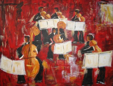 Painting titled "NEW MUSIC" by Christiane Guerry, Original Artwork, Oil
