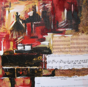 Painting titled "HYMNE A LA MUSIQUE" by Christiane Guerry, Original Artwork, Oil