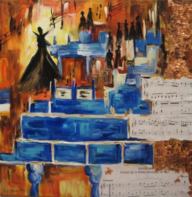 Painting titled "HYMNE A LA MUSIQUE…" by Christiane Guerry, Original Artwork, Oil