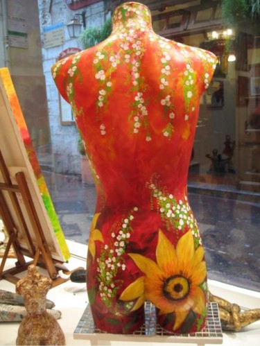 Sculpture titled "LES TOURNESOLS II" by Christiane Guerry, Original Artwork, Mixed Media