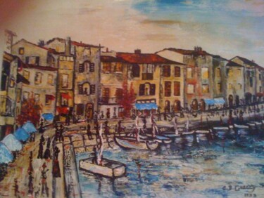 Painting titled "VILLEFRANCHE SUR MER" by Christiane Guerry, Original Artwork, Oil