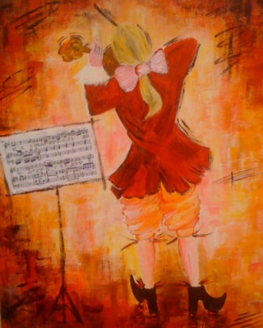 Painting titled "WOLFGANG AMADEUS MO…" by Christiane Guerry, Original Artwork, Oil