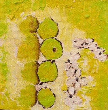 Painting titled "LES CITRONS" by Christiane Guerry, Original Artwork, Oil