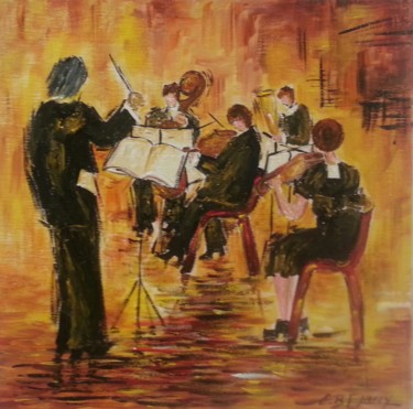 Painting titled "LE BEL ORCHESTRE" by Christiane Guerry, Original Artwork