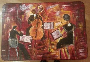 Painting titled "L'orchestre de jard…" by Christiane Guerry, Original Artwork, Acrylic