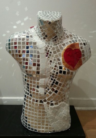 Sculpture titled "MAN SHINE" by Christiane Guerry, Original Artwork, Mixed Media