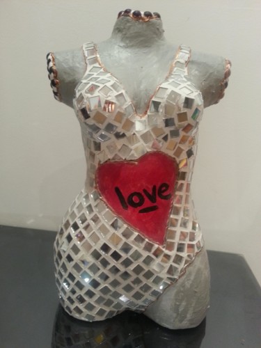 Sculpture titled "MY LOVE" by Christiane Guerry, Original Artwork, Mixed Media