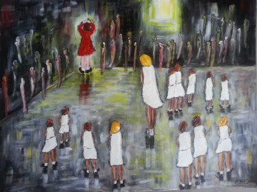 Painting titled "LA PUNITION" by Christiane Guerry, Original Artwork, Acrylic