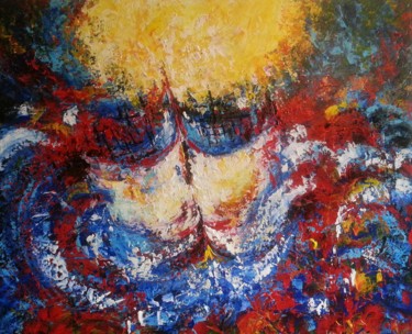Painting titled "Despair boat" by Christiane Guerry, Original Artwork, Acrylic