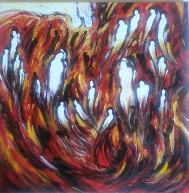 Painting titled "TRANSMIGRATIONS" by Christiane Guerry, Original Artwork, Acrylic