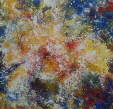 Painting titled "COSMOS" by Christiane Guerry, Original Artwork, Acrylic Mounted on Wood Stretcher frame