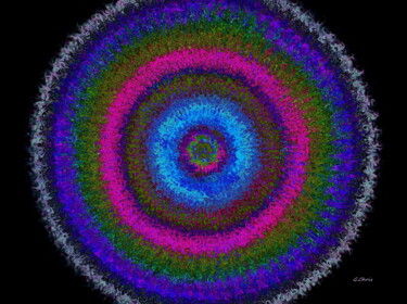 Digitale Kunst getiteld "Mandala tricoté" door Christiane Guilleminot, Origineel Kunstwerk, Digitaal Schilderwerk