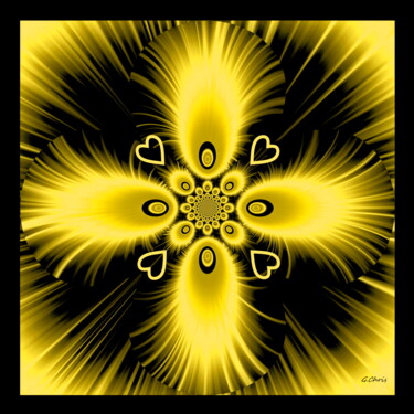 Digitale Kunst mit dem Titel "Yellow two" von Christiane Guilleminot, Original-Kunstwerk, 2D digitale Arbeit