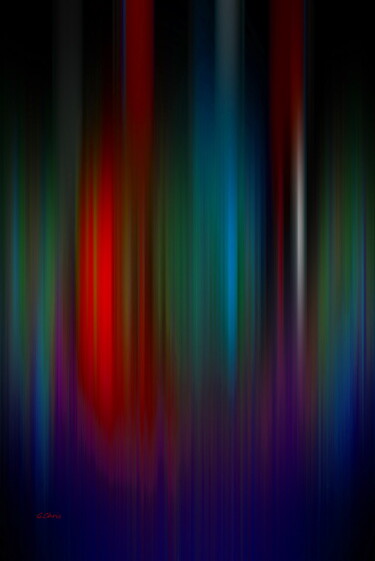 Digitale Kunst mit dem Titel "Rideau noir" von Christiane Guilleminot, Original-Kunstwerk, Digitale Malerei