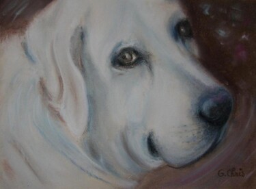 Tekening getiteld "Portrait de Saxo" door Christiane Guilleminot, Origineel Kunstwerk, Pastel