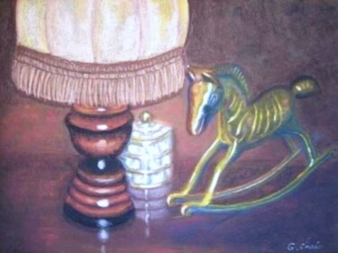 Peinture intitulée "Le petit cheval à b…" par Christiane Guilleminot, Œuvre d'art originale, Pastel