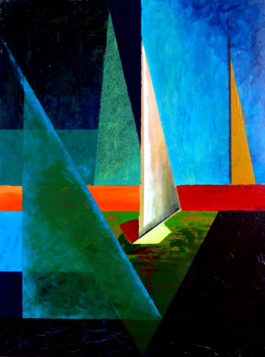 Painting titled "near the horizon" by Ch.Art, Original Artwork, Acrylic
