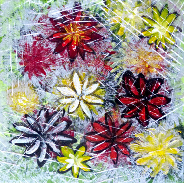 Pintura intitulada "frost flowers" por Ch.Art, Obras de arte originais, Acrílico
