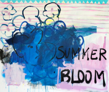 Painting titled "summer bloom" by Christiane Lohrig, Original Artwork, Acrylic