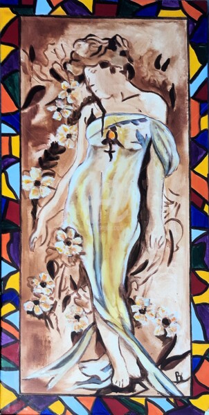Pittura intitolato "Painting "Romantic…" da Christiane Marette (Christiane Marette - B.C Créations), Opera d'arte originale,…