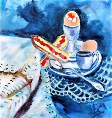 Pintura intitulada "Breakfast - Still l…" por Christiane Marette (Christiane Marette - B.C Créations), Obras de arte origina…