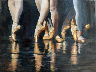 Painting titled "Sur les pointes" by Christiane Mory, Original Artwork, Pastel