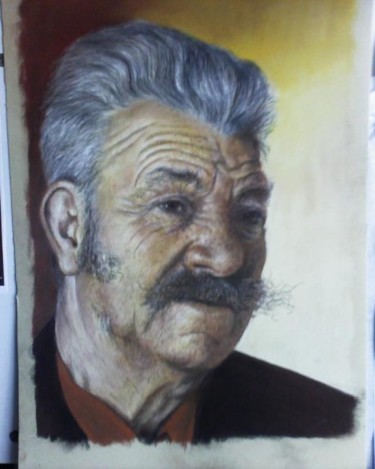 Painting titled "Grand père Nicolas" by Christiane Mory, Original Artwork