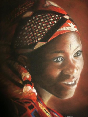 Painting titled "Abiza" by Christiane Mory, Original Artwork, Pastel