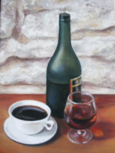 Painting titled "Le cognac" by Christiane Mory, Original Artwork