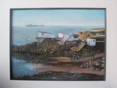 Painting titled "Carrelets" by Christiane Mory, Original Artwork