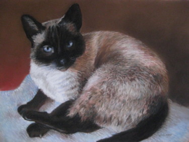 Malerei mit dem Titel "Mouche" von Christiane Mory, Original-Kunstwerk, Pastell Auf artwork_cat. montiert