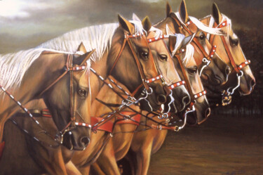 Pintura intitulada "Formation de Palami…" por Christiane Plante, Obras de arte originais, Pastel Montado em Vidro