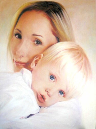 Painting titled "Laurence et Edward" by Christiane Plante, Original Artwork, Oil