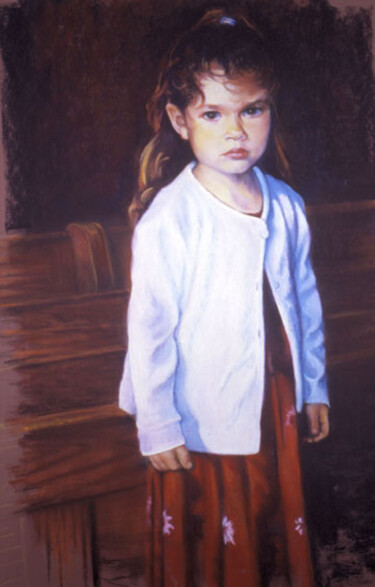 Painting titled "Madeleine" by Christiane Plante, Original Artwork, Pastel