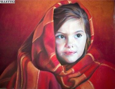 Painting titled "Sarah2" by Christiane Plante, Original Artwork, Pastel