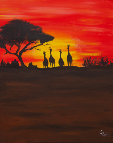 Malerei mit dem Titel "Afrika" von Christiane Reich, Original-Kunstwerk