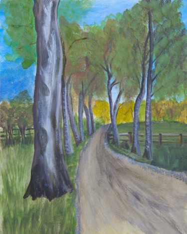 Malerei mit dem Titel "Waldweg" von Christiane Reich, Original-Kunstwerk