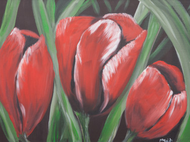 Malerei mit dem Titel "Tulpen" von Christiane Reich, Original-Kunstwerk