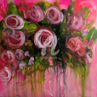 Pittura intitolato "The flowers of love…" da Christiane Roy, Opera d'arte originale, Acrilico