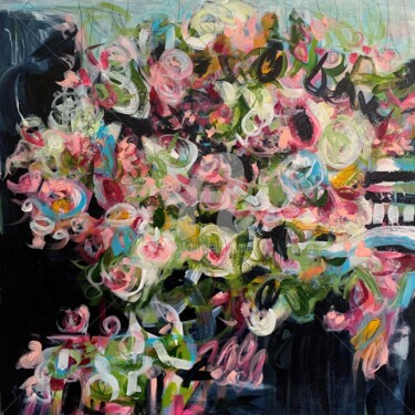 Pittura intitolato "The flowers of love…" da Christiane Roy, Opera d'arte originale, Acrilico